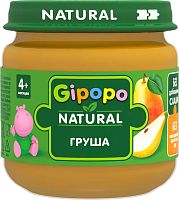 Gipopo Пюре Груша, с 4 месяцев, 80 г					