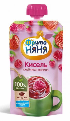 Фрутоняня Кисель из ягод "Клубника-малина", с 12 месяцев, 130 г 