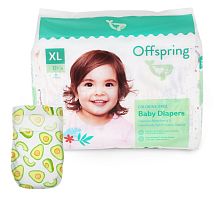 Offspring Подгузники, размер XL (12+ кг), 30 штук / расцветка Авокадо					