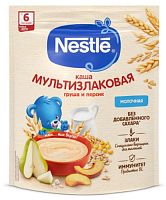 Nestle Каша молочная мультизлаковая груша-персик, с 6 месяцев, 200 г					