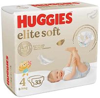 Huggies Подгузники Elite Soft 4 (8-14 кг), 33 штуки					