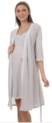Hunny mammy Комплект для беременных и кормящих 1-НМК 13120, размер 170,176- 88-94 / цвет серый-белый