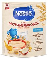 Nestle Каша молочная мультизлаковая яблоко-банан, с 6 месяцев, 200 г					