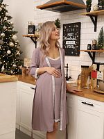 Hunny mammy Комплект женский для беременных и кормящих 1-НМК 13120, размер 170,176-100-106 / цвет коричневый-молочный					