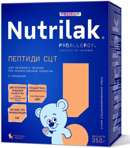 Nutrilak Специализированная смесь Пептиди Сцт, с рождения, 350 г