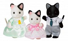 Sylvanian Families Семья Черно-белых котов (3 фигурки)					